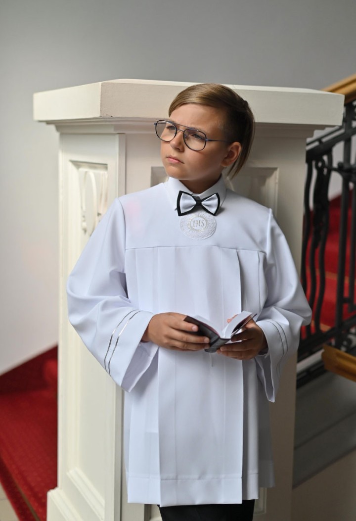 komża do komunii z kołnierzem od producenta szyta na miarę