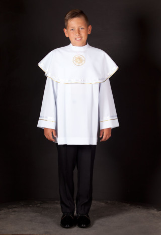 First Communion ceremony communion vestment with large overlapping collar - MKMaryla