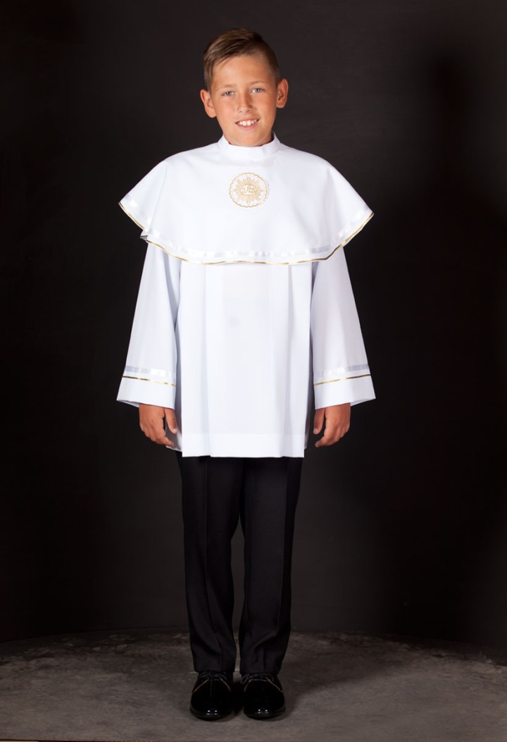 First Communion ceremony communion vestment with large overlapping collar - MKMaryla