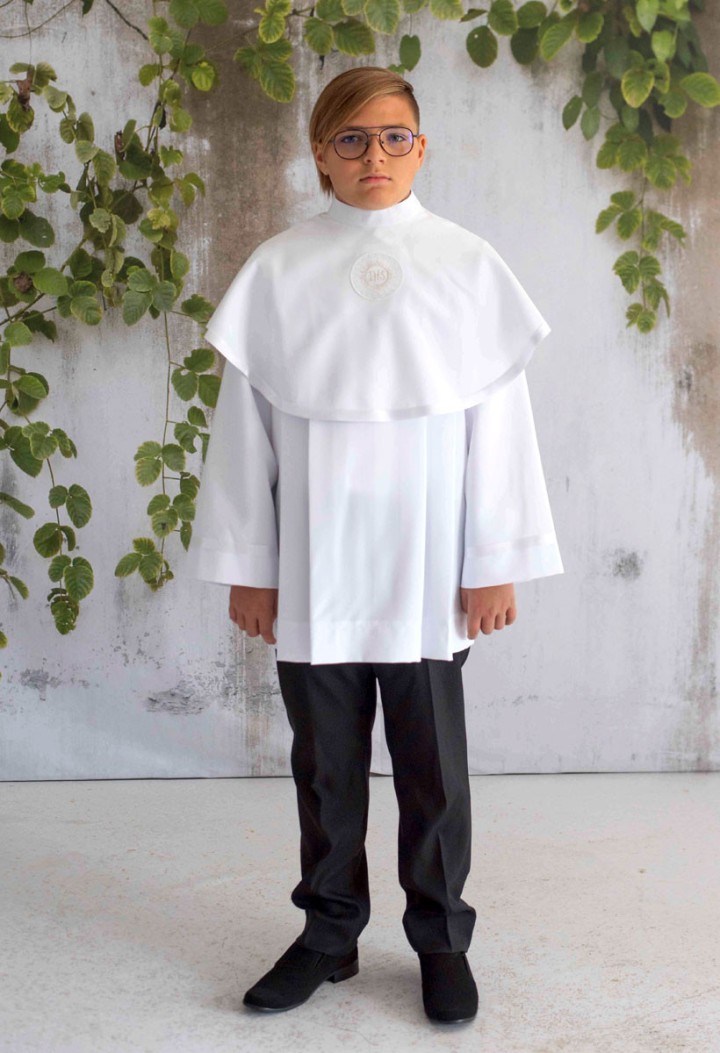 communion dressing gown with collar from manufacturer made-to-measure