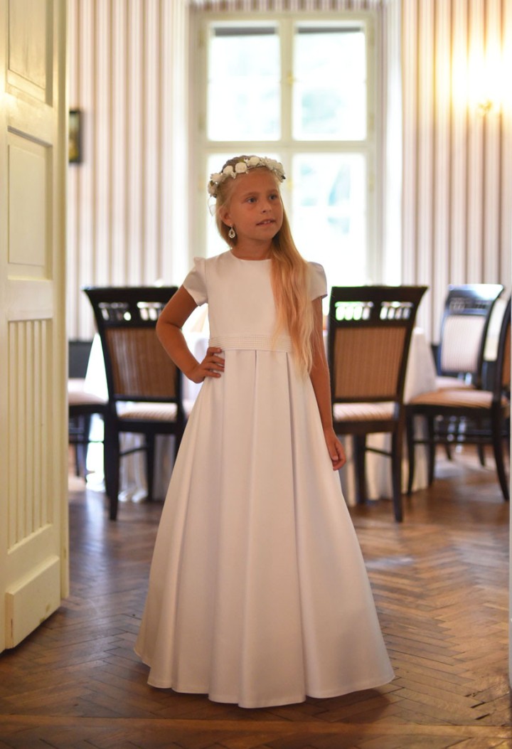 sukienka komunijna satynowa