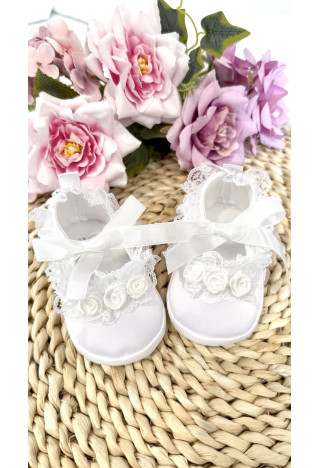 White christening shoes for girls - baby shoes - MKMaryla