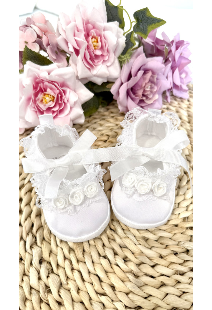 White christening shoes for girls - baby shoes - MKMaryla