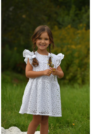 Sukienka dziewczęca Lili ecru - sukienka na roczek - MKMaryla