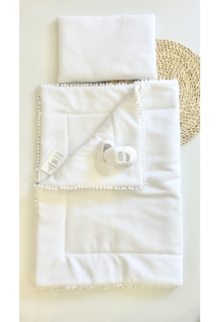 Komplet do chrztu - poduszeczka i kocyk z polaru - chrzest MK Maryla