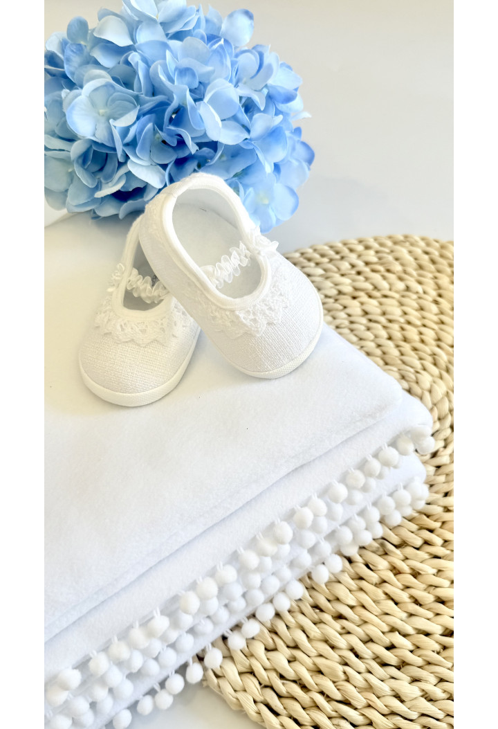 Komplet do chrztu - poduszeczka i kocyk z polaru - chrzest MK Maryla