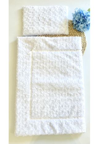 Kocyk do chrztu i poduszeczka różyczki - chrzest MK Maryla