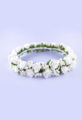 Delikatny biały wianek komunijny - MKMaryla