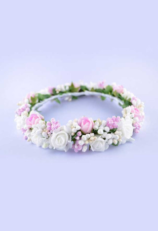 Kommuniongirlande für ein Mädchen weiß und rosa - MKMaryla