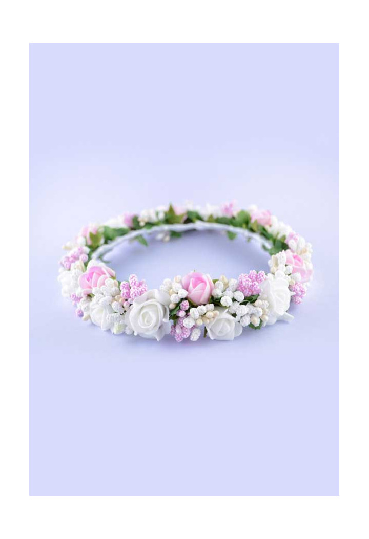 Communion garland for a girl white and pink - MKMaryla