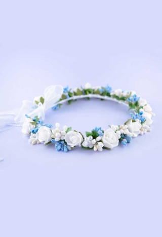 niebieski wianek komunijny