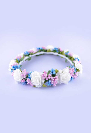 Kommuniongirlande rosa und blau