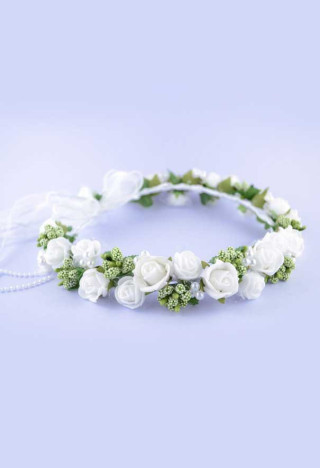 wianek komunijny zielono-biały