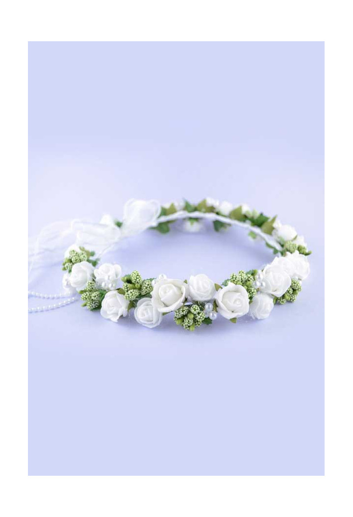 wianek komunijny zielono-biały