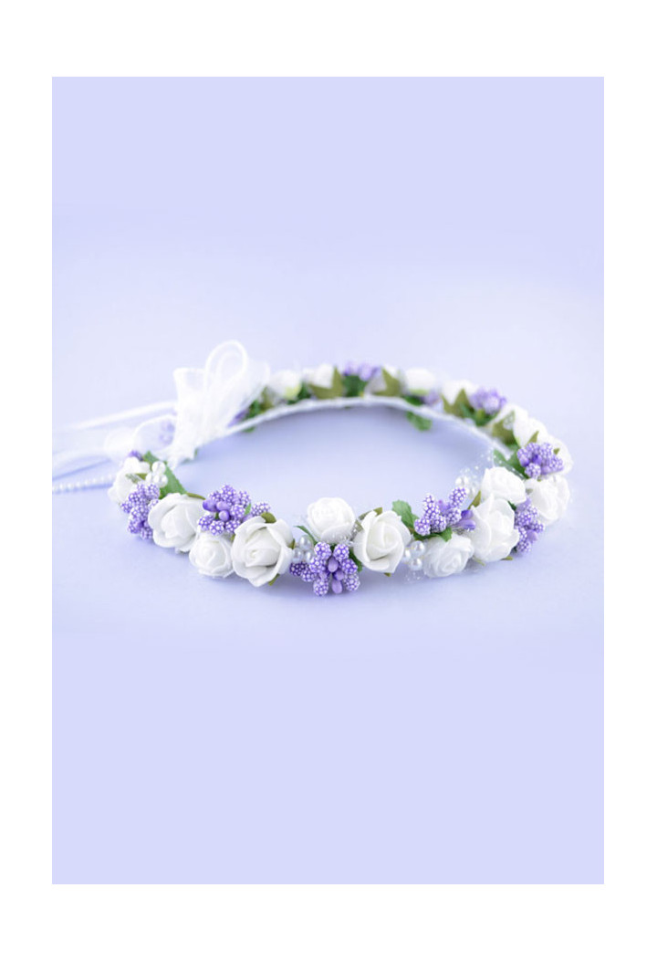 communion garland white and purple