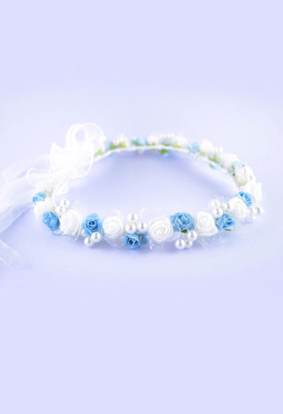 communion garland white and blue