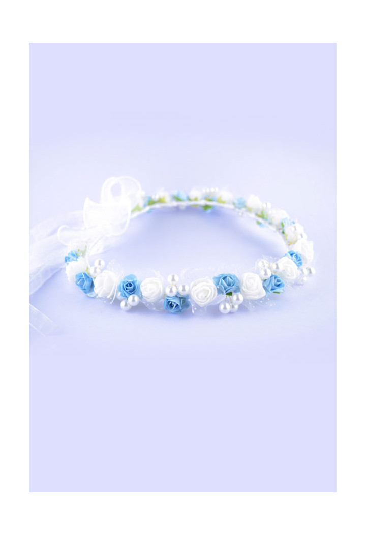 communion garland white and blue