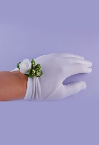 Kommunionhandschuh mit Blume
