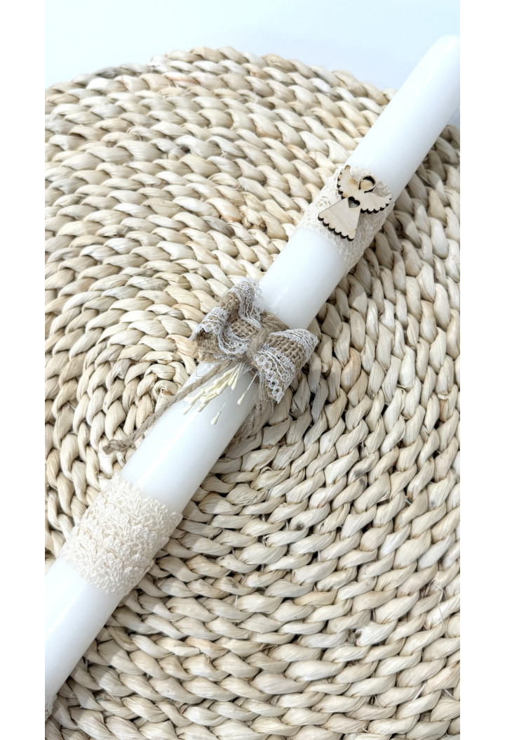 Handmade First Communion candle with angel - First Holy Communion keepsake