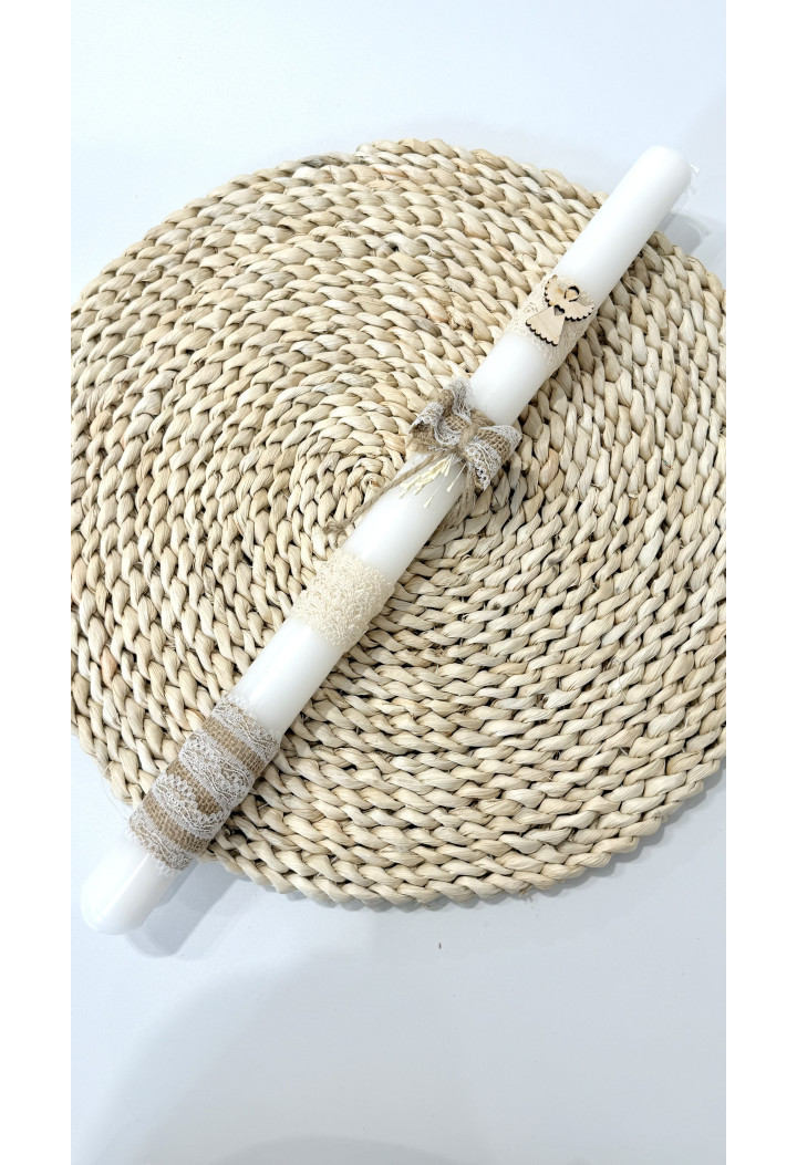 Handgefertigte Kommunionkerze mit Engel – Andenken an die Erstkommunion