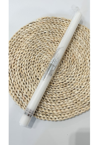 Kommunionkerze mit silberfarbener Applikation – Kelch, Hostie, Weintrauben | Andenken an die Erstkommunion