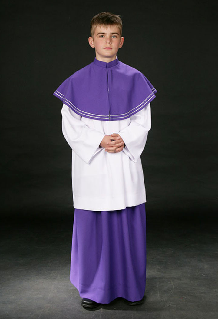 altar boy skirt and collar purple