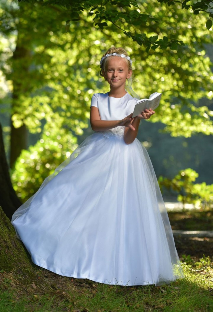 Cute tulle dress for First Communion - Laura 072 - MKMaryla