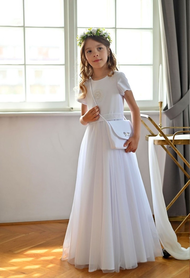 Zart verschönertes Chiffonkleid - Tosia SR 025 - MKMaryla
