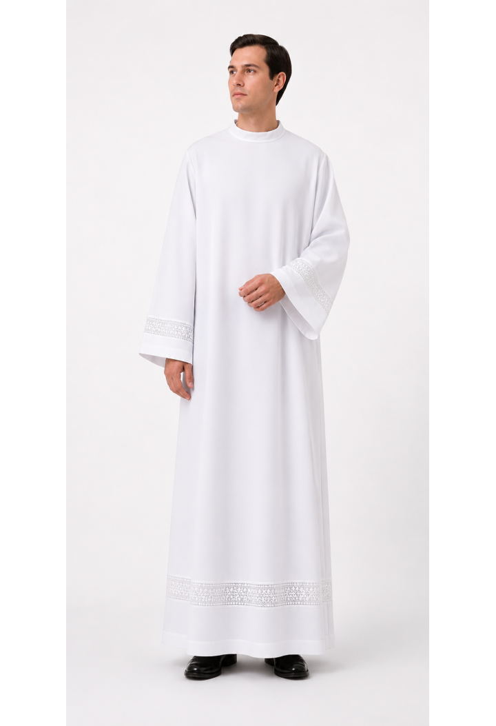 Biela liturgická alba s čipkou | Elegantná alba na liturgiu