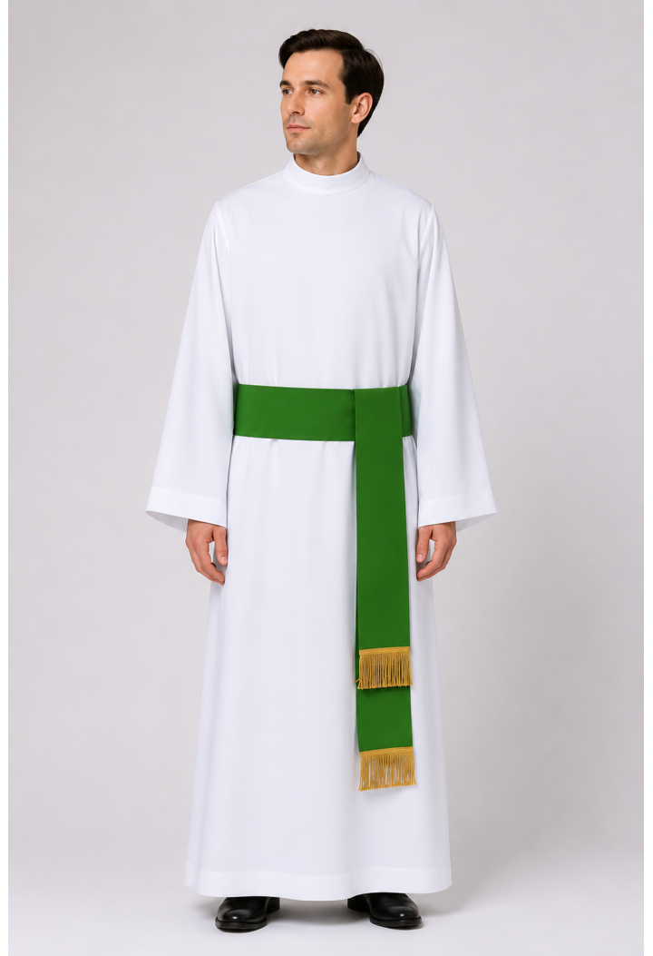 Liturgische alba met borduursel van het Kruis van Jeruzalem | Elegante liturgische alba