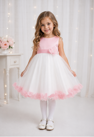 Tinkerbell Dress for Girls – an elegant pink-and-white dress