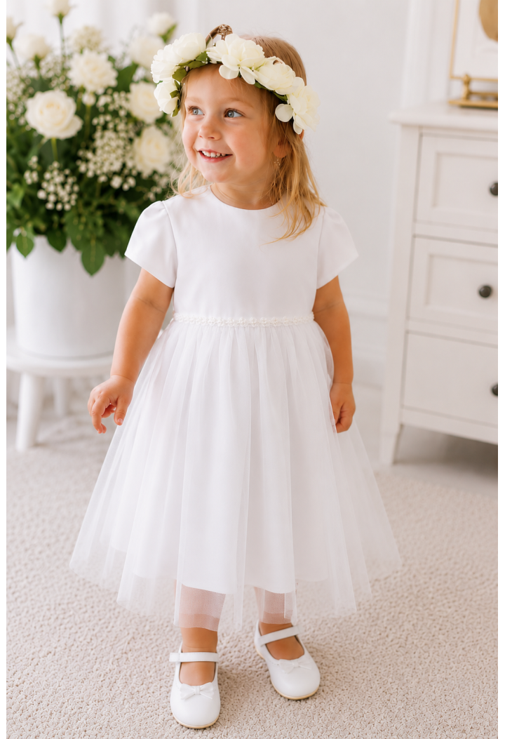 Christening Dress - Bella White - First Birthday Dress - Christening Dress
