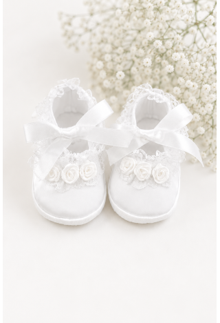 Weiße Taufschuhe für Mädchen – Babyschuhe – MKMaryla