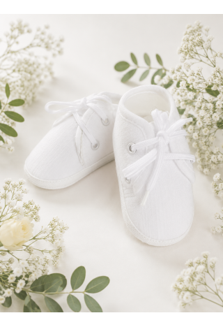 Weiße Taufschuhe für Jungen – Elegante Babyschuhe (noch nicht zum Laufen geeignet)
