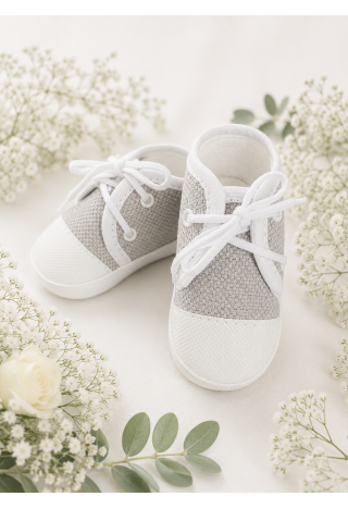 Graue Taufschuhe für Jungen – Elegante Babyschuhe
