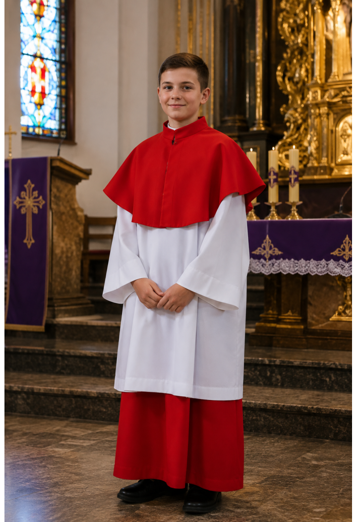 Roter Messdienerkragen – liturgische Kleidung | MK Maryla