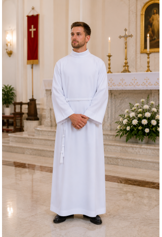 999 Lector's Albe with a Stand-Up Collar – Liturgical Vestment | MK Maryla