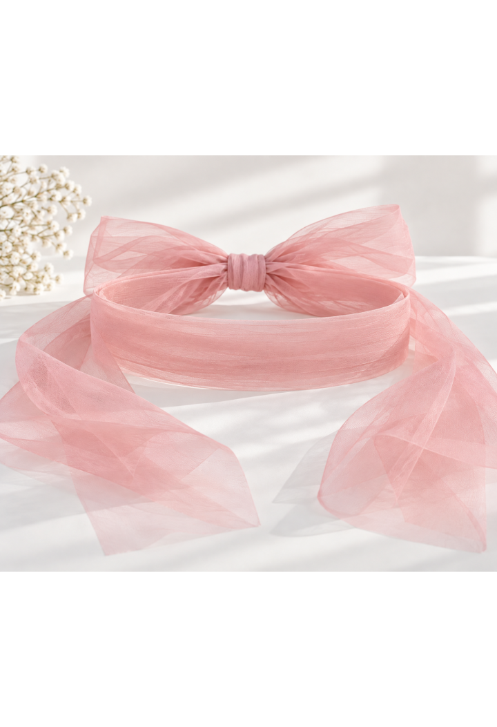 Pink tulle sash for a First Communion dress 2027 | MK Maryla