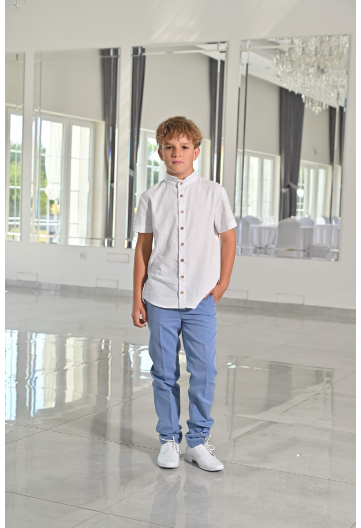 Lässige Leinenhose in Jeansblau – Kinderbekleidung von MKMaryla