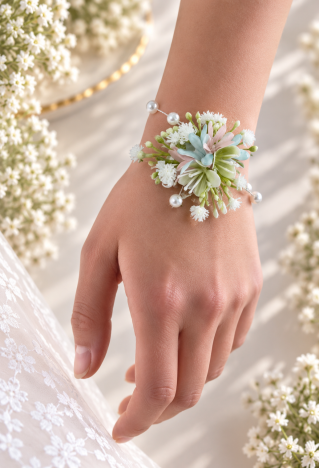 First Communion Bracelet with Flowers | Wrist Accessory – MK Maryla