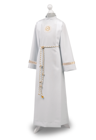 Long communion alb finished with Greek decoration Andrew 009 - MKMaryla