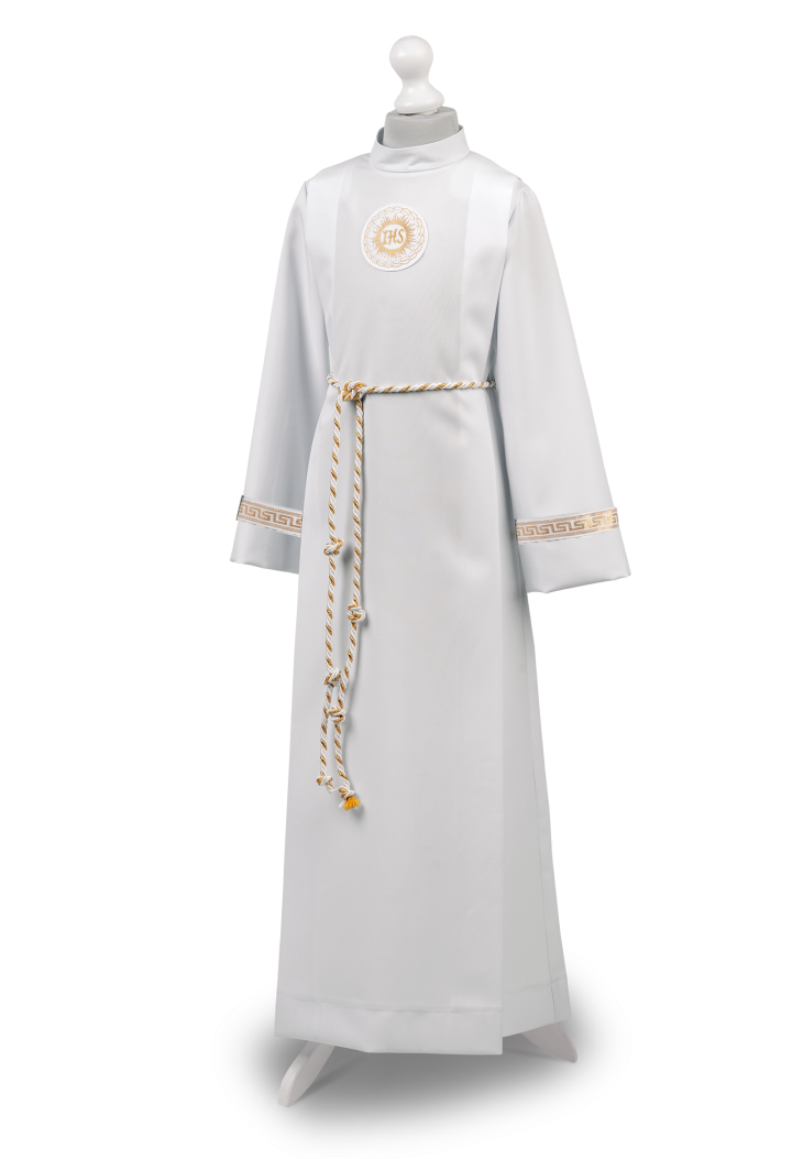 Long communion alb finished with Greek decoration Andrew 009 - MKMaryla