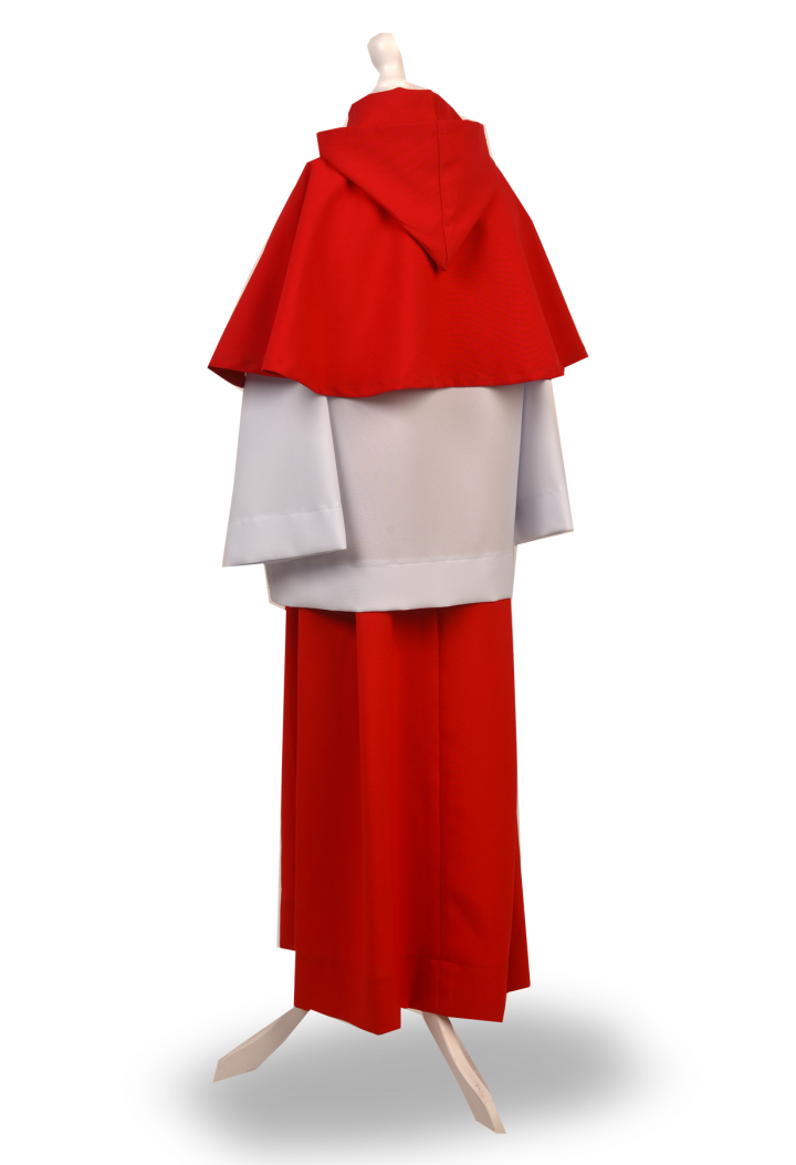 Altar server set - red - skirt, cape with hood
