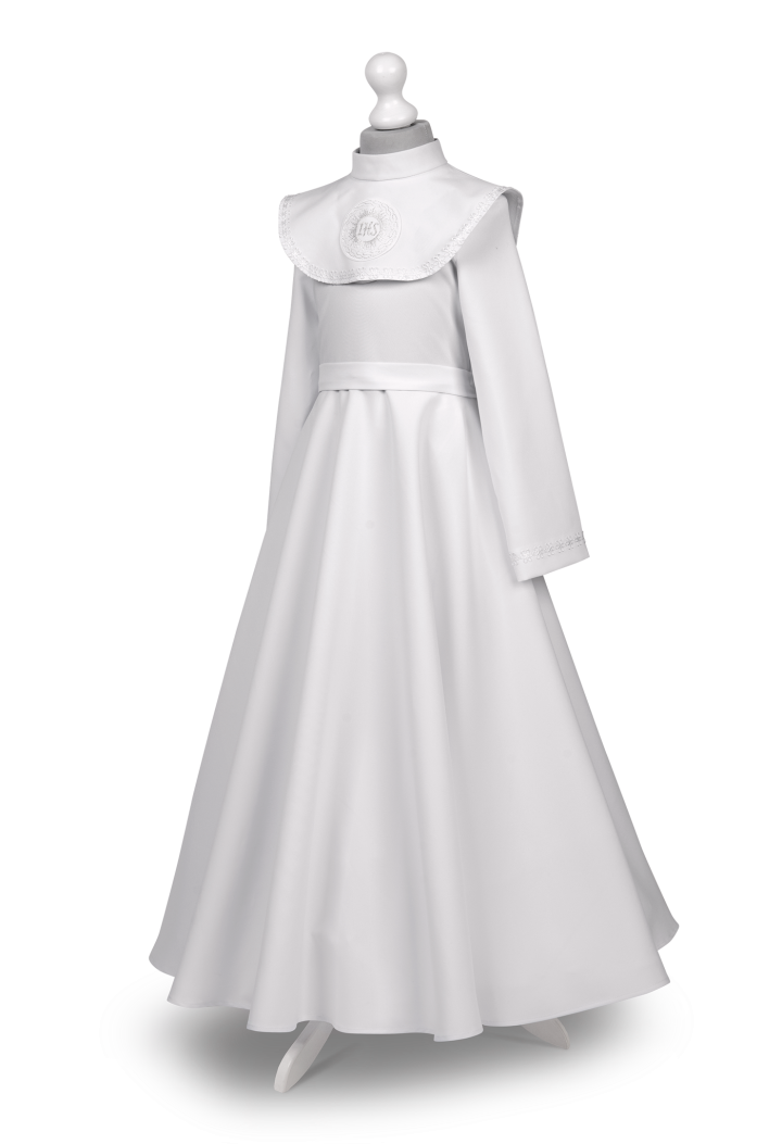 Sukienka komunijna z kołnierzem - Malwina 100 - MKMaryla