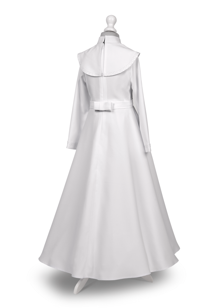 Tradycyjna albo sukienka  z kołnierzem komunijna dla dziewczynki - Malwina 100 - MKMaryla