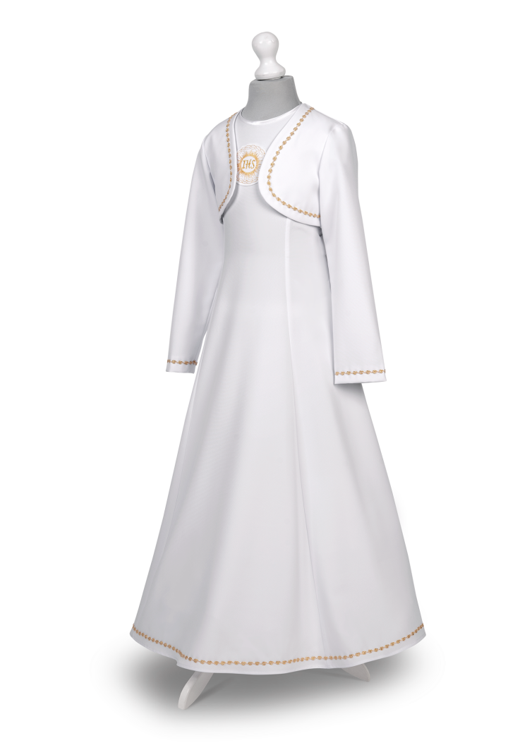 Sukienka komunijna z delikatnym zdobieniem - Celinka 064 - MKMaryla